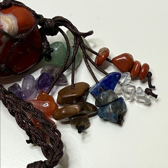 Bohemian Multicolor netted Gemstone Beaded Bracelet big rocks suncatcher - Picture 11 of 12